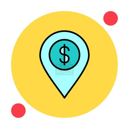 Illustration for Dollar location icon, vector illustration - Royalty Free Image