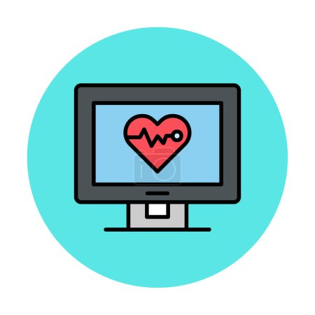 Ilustración de Icono del latido del corazón, ilustración vectorial, información sanitaria - Imagen libre de derechos