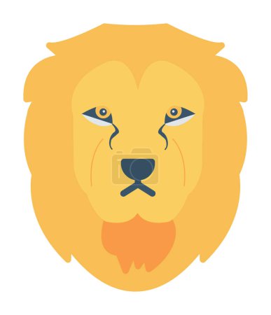 Illustration for Lion head flat icon, vector illustration - Royalty Free Image