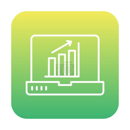 Illustration for Bar chart on laptop screen icon, vector illustration - Royalty Free Image