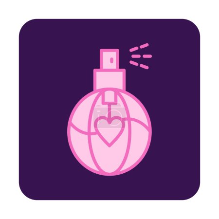 Ilustración de Botella de perfume con forma de corazón icono de estilo de línea - Imagen libre de derechos