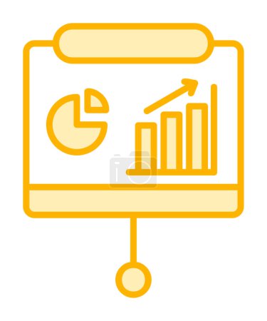 Illustration for Presentation, business statistics and data analytics with pie chart icon. business analytics, analysis, statistics, pie chart - Royalty Free Image