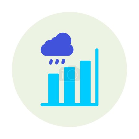 Ilustración de Nube de lluvia simple e icono gráfico, ilustración de vectores - Imagen libre de derechos
