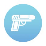 military pistol icon vector illustration 