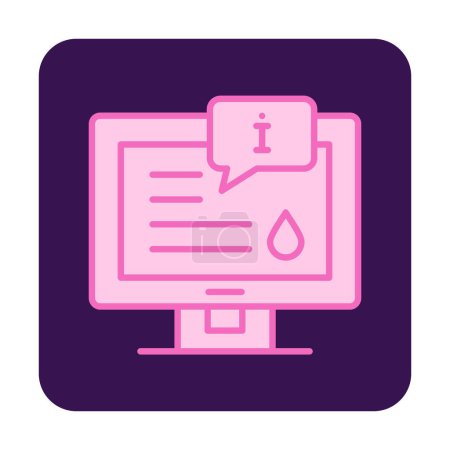 Illustration for Flat computer screen with Information icon illustration - Royalty Free Image