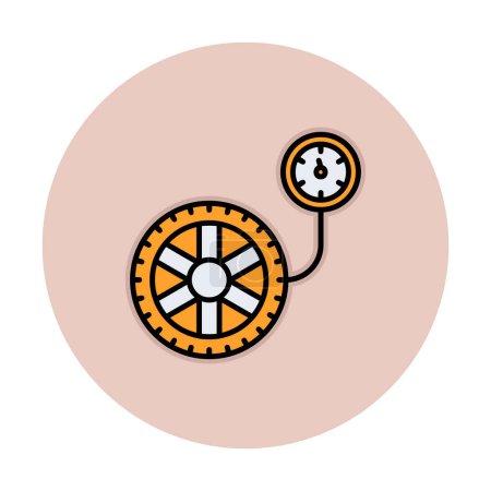 Ilustración de Presión de rueda plana, diseño de ilustración de vector de icono aislado - Imagen libre de derechos