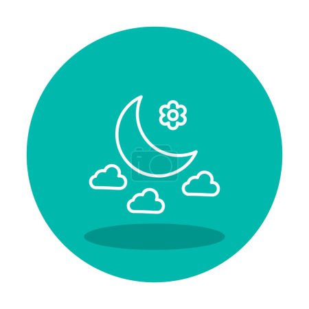 Téléchargez les illustrations : Icône de lune, illustration vectorielle design simple - en licence libre de droit