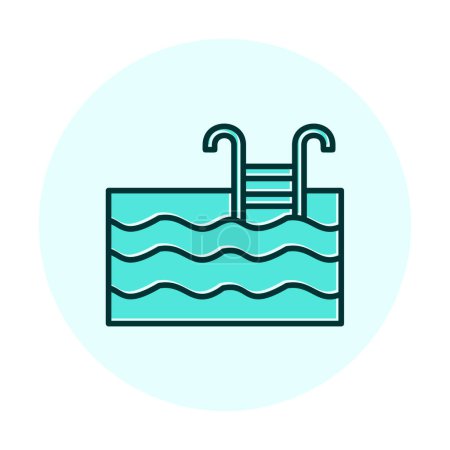 Swimming Pool icon vector illustration