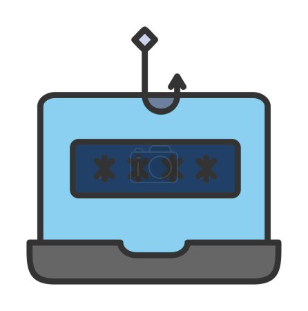 Ilustración de Phishing plano icono, diseño plano diseño ilustración - Imagen libre de derechos