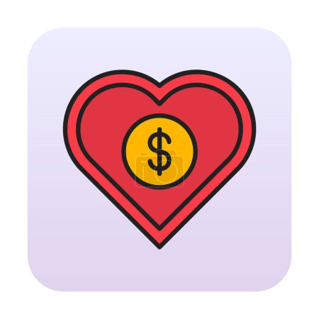 Illustration for Dollar heart favorite icon, vector illustration - Royalty Free Image
