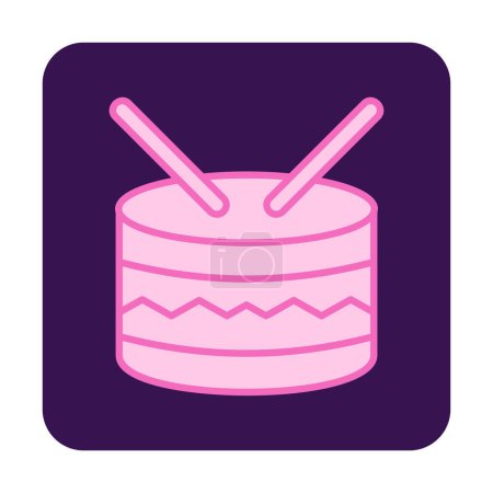 Illustration for Drum icon  Linear vector illustration design - Royalty Free Image
