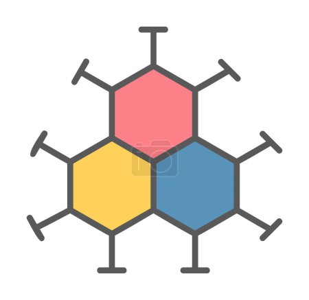 Téléchargez les illustrations : Icône de molécule simple, illustration vectorielle - en licence libre de droit