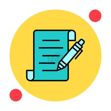 Illustration for Paper sheet with pen icon, vector illustration - Royalty Free Image