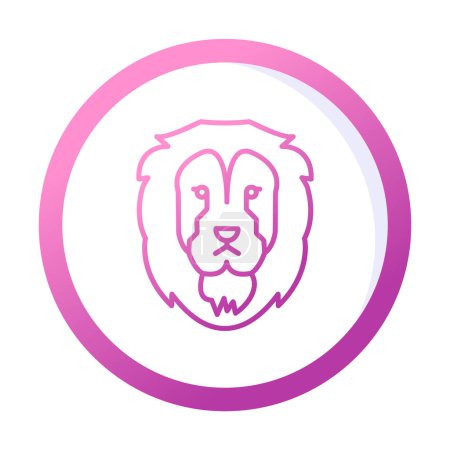 Ilustración de Cabeza de león icono plano, vector de ilustración - Imagen libre de derechos