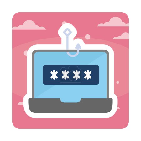 Illustration for Flat Phishing  icon, flat design illustration design - Royalty Free Image