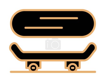 Téléchargez les illustrations : Icône de skateboard simple, illustration vectorielle - en licence libre de droit