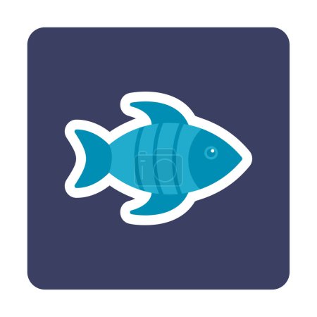 Illustration for Graphic fish icon illustration  on background - Royalty Free Image