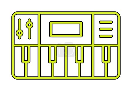 Téléchargez les illustrations : Illustration simple d'icône de musique de synthétiseur - en licence libre de droit