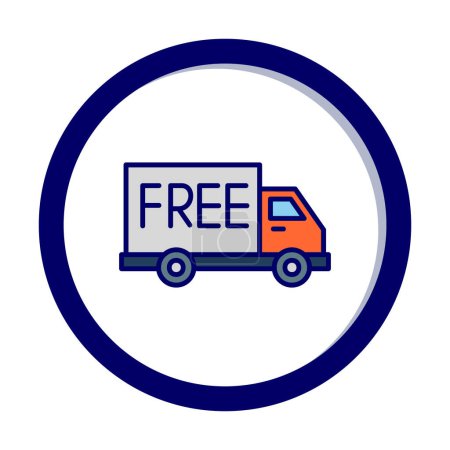 Illustration for Flat free delivery vector icon illustration - Royalty Free Image