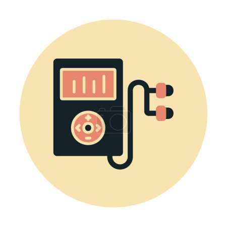 Illustration for Mp3 player with headphones icon, vector illustartion - Royalty Free Image
