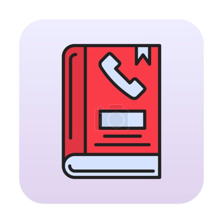 Ilustración de Libreta telefónica icono plano, ilustración vectorial - Imagen libre de derechos