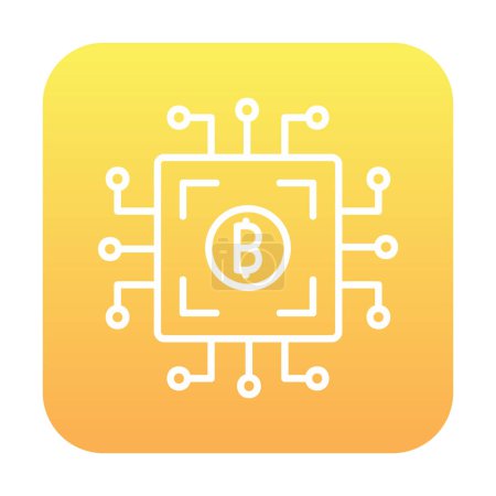 Illustration for Bitcoin digital currency  and cpu icon vector illustration - Royalty Free Image