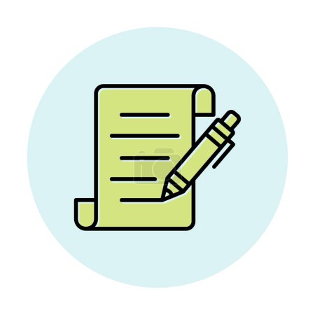 Ilustración de Hoja de papel con icono de la pluma, ilustración vectorial - Imagen libre de derechos