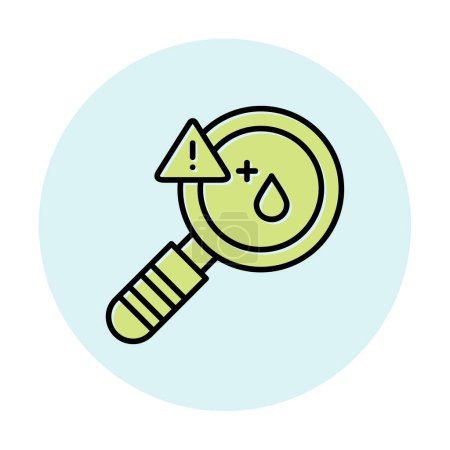 Illustration for Simple flat Magnifier and  Blood test icon vector. - Royalty Free Image