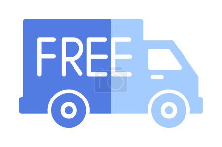Illustration for Flat free delivery vector icon illustration - Royalty Free Image