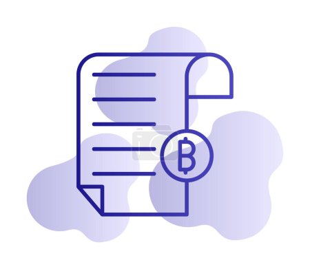 Téléchargez les illustrations : Illustration vectorielle de l'icône de projet de loi avec Bitcoin signe - en licence libre de droit