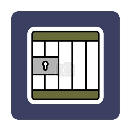 Téléchargez les illustrations : Icône illustration vectorielle prison militaire - en licence libre de droit