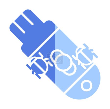 Illustration for Pendrive Virus icon vector image. Can be used for web apps, mobile apps and print media. - Royalty Free Image