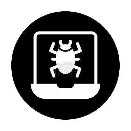 Virus infiziert Laptop Web-Ikone, Vektorillustration