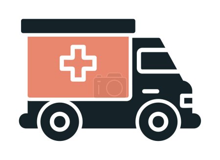 Ilustración de Icono de coche ambulancia, ilustración de vector de color - Imagen libre de derechos