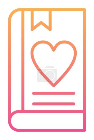 Téléchargez les illustrations : Love Livre avec icône signet, illustration vectorielle simple - en licence libre de droit