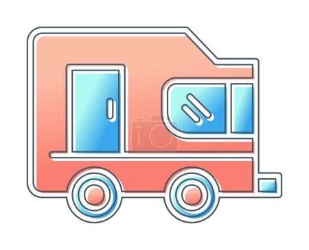 Téléchargez les illustrations : Illustration vectorielle d'icône de Caravane plate - en licence libre de droit