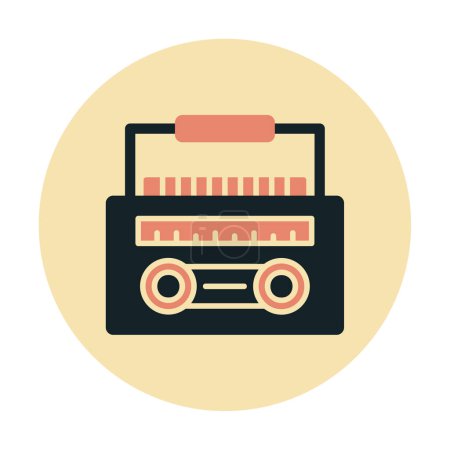 Téléchargez les illustrations : Illustration simple de l'icône Radio Cassette - en licence libre de droit