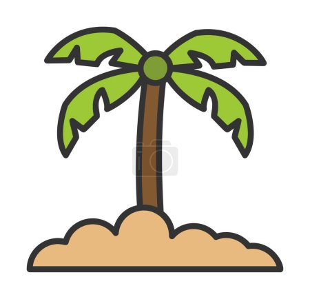 Téléchargez les illustrations : Icône de palmier, illustration vectorielle - en licence libre de droit