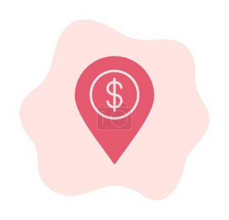 Ilustración de Icono de ubicación dólar, ilustración vectorial - Imagen libre de derechos