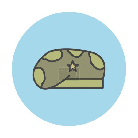 Téléchargez les illustrations : Military Hat icon vector illustration - en licence libre de droit
