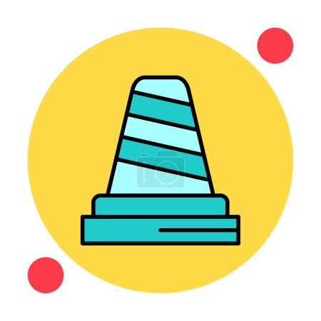 Téléchargez les illustrations : Illustration simple d'icône vectorielle de cône de trafic - en licence libre de droit