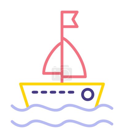 Ilustración de Ilustración simple velero plano icono - Imagen libre de derechos