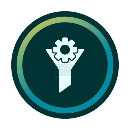 Illustration for Filter funnel with gear icon, vector illustration - Royalty Free Image