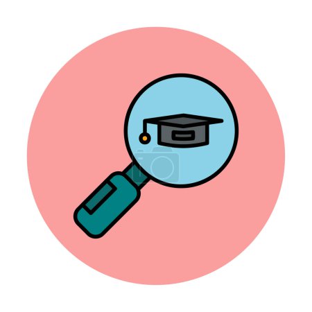 Illustration for Vector illustration of education icon, Search University Course - Royalty Free Image