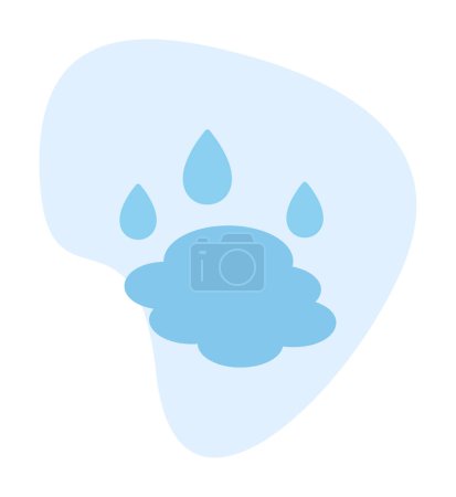 Téléchargez les illustrations : Gouttes d'eau et icône de flaque d'eau, illustration de vetor - en licence libre de droit