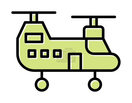 Ilustración de Icono de vector de helicóptero militar. estilo es plano - Imagen libre de derechos