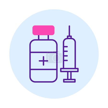 Téléchargez les illustrations : Seringue avec icône vaccinale conception vectorielle - en licence libre de droit