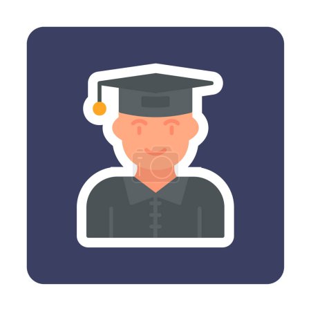 Ilustración de Estudiante en la ilustración icono de la tapa de graduación vector - Imagen libre de derechos
