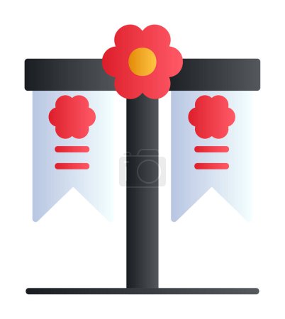 Ilustración de Icono de la bandera del festival, vector de ilustración - Imagen libre de derechos