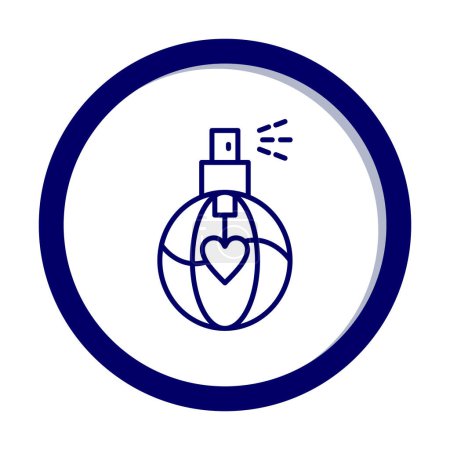 Illustration for Perfume bottle with heart shape line style icon - Royalty Free Image